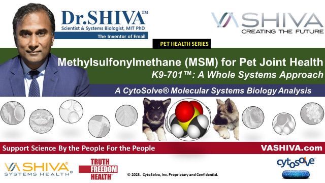 Dr.SHIVA™ LIVE – MSM for Pet Joint Health – K9-701™: A Whole Systems Approach