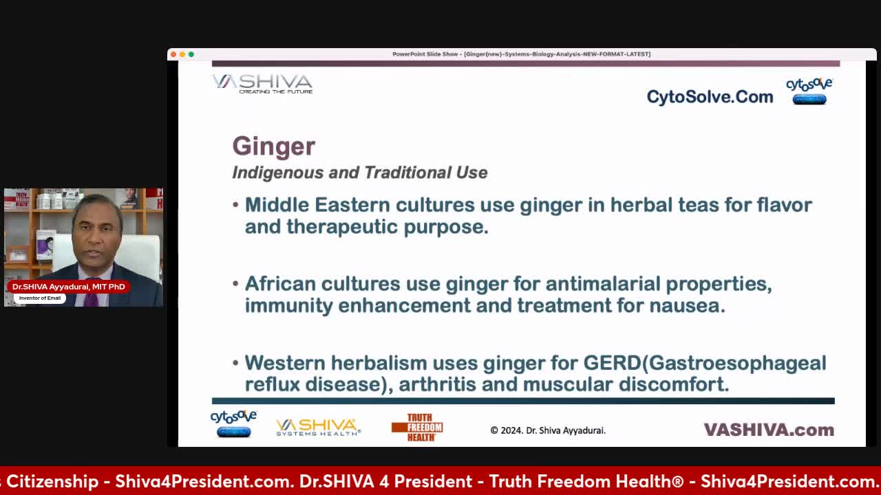 Dr.SHIVA™ LIVE: GINGER – Is It Good for ME? Science. Politics. Health.