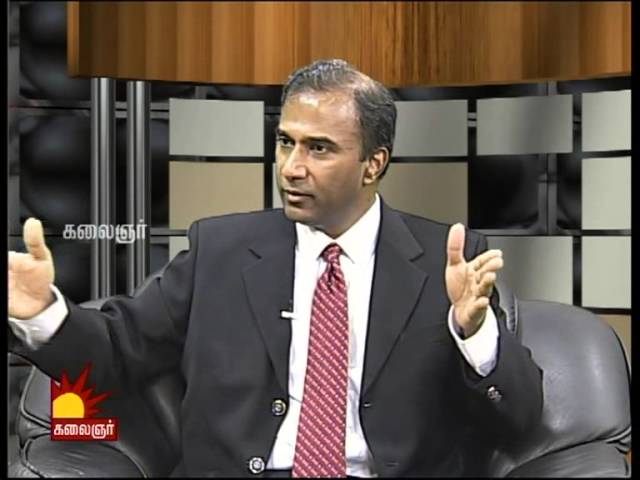 Dr. V.A. Shiva Ayyadurai being interviewed on Kalaignar TV