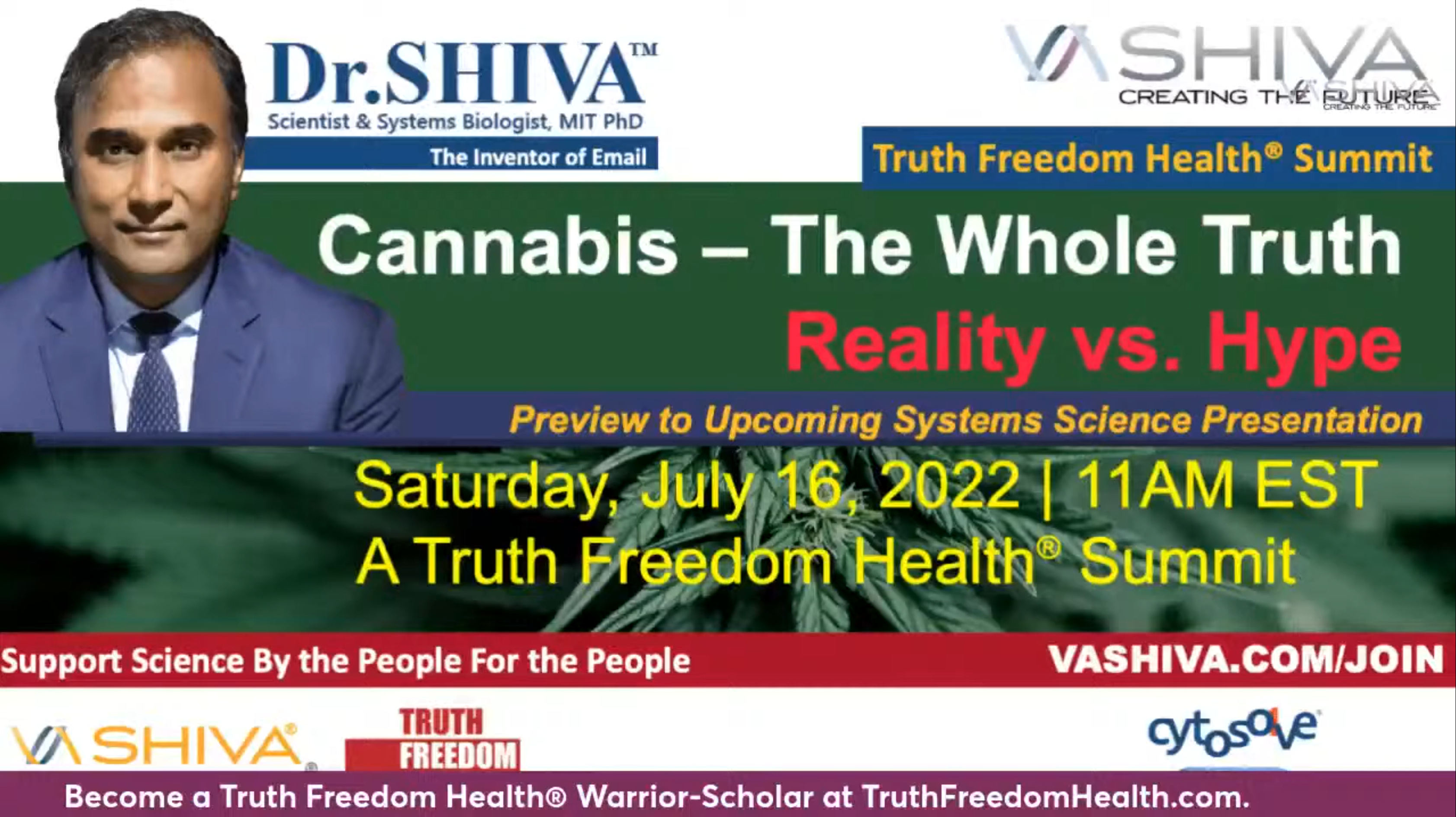 Dr.SHIVA LIVE: CANNABIS: The Whole Truth - Reality vs. Hype. Preview to Summit.