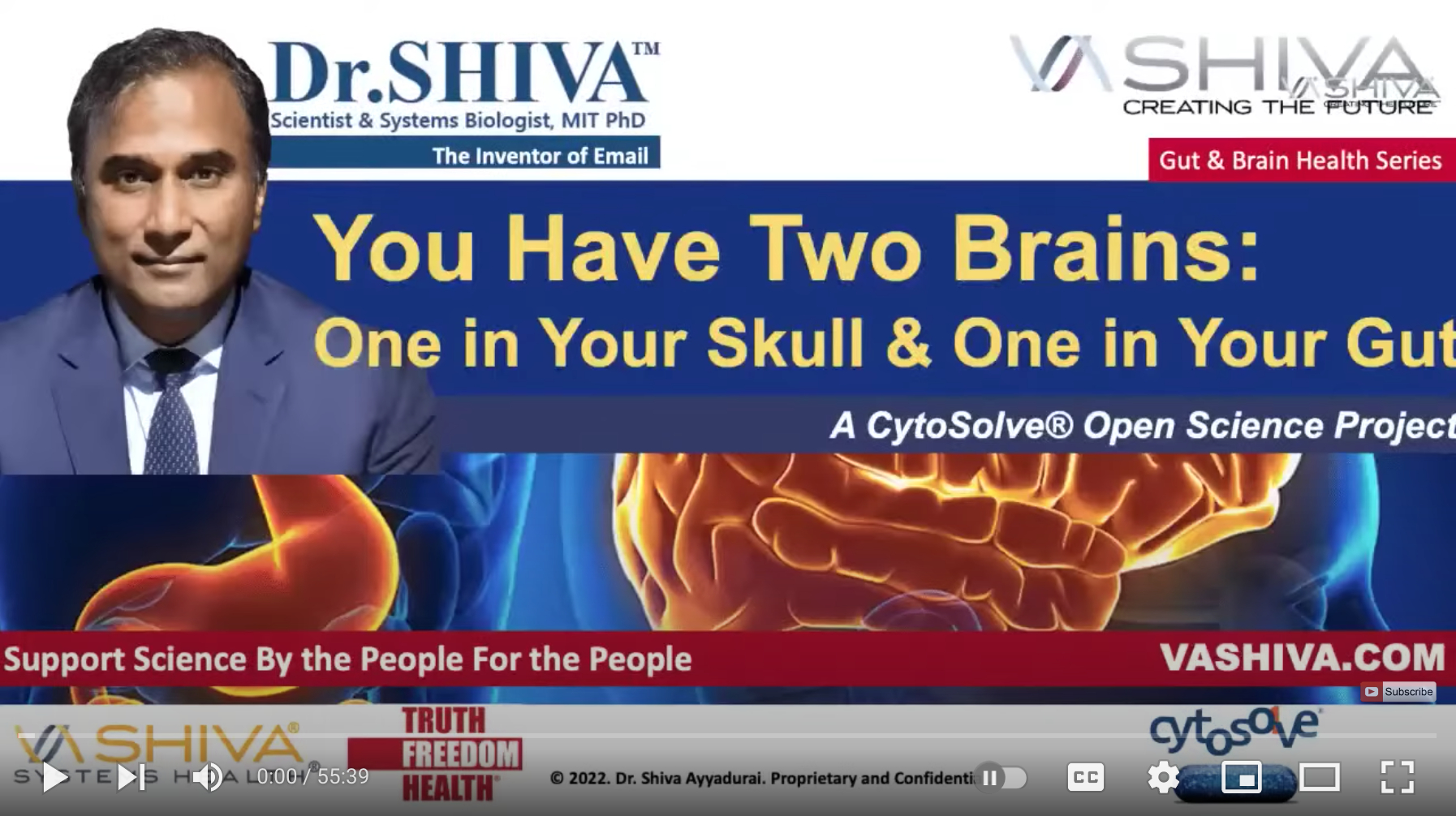 Dr.SHIVA LIVE: YOU Have TWO Brains: One In Your Skull. One In Your Gut.