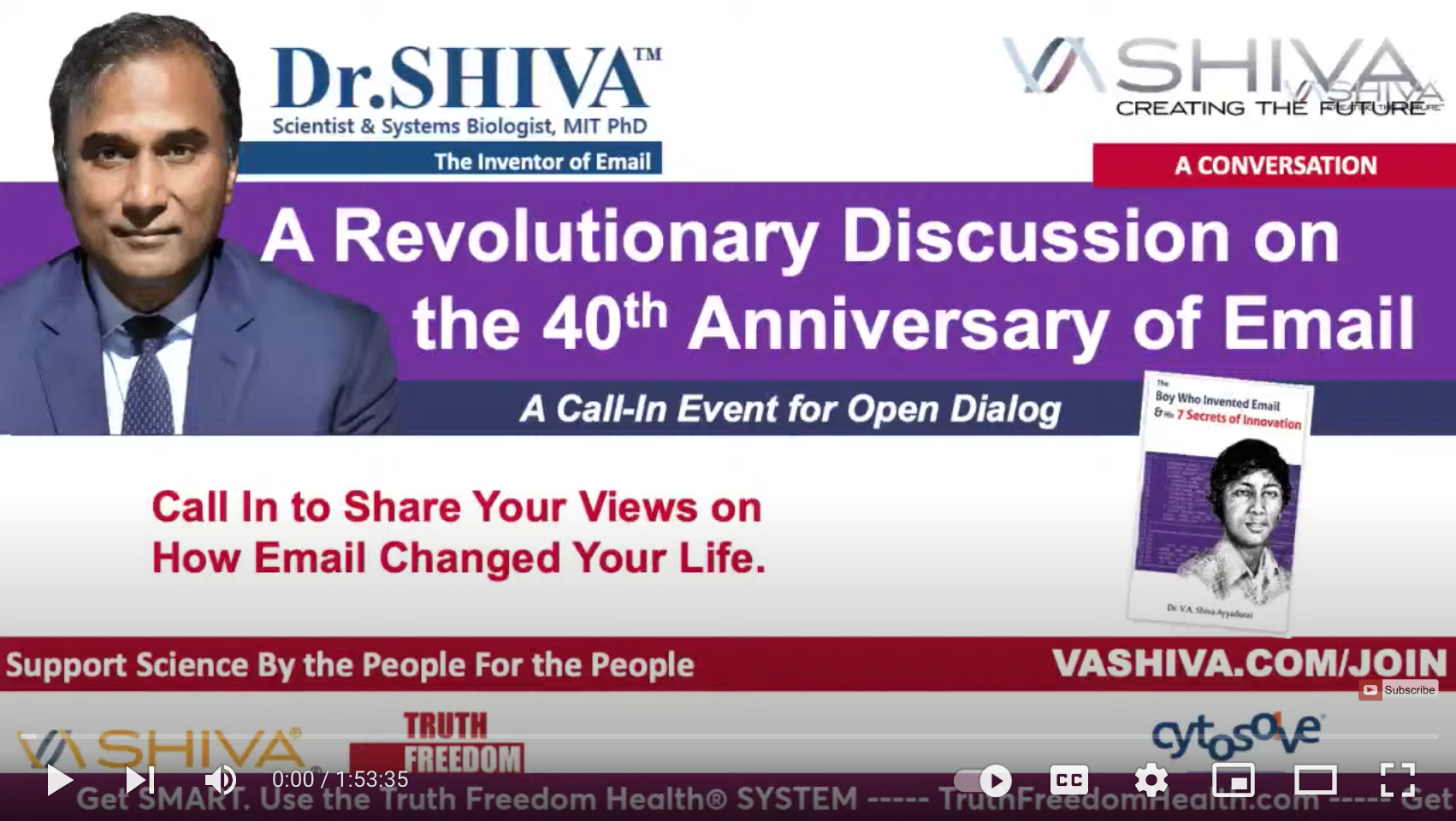 Dr.SHIVA LIVE: A Revolutionary Discussion on the 40th Anniversary of Email. Call-In.