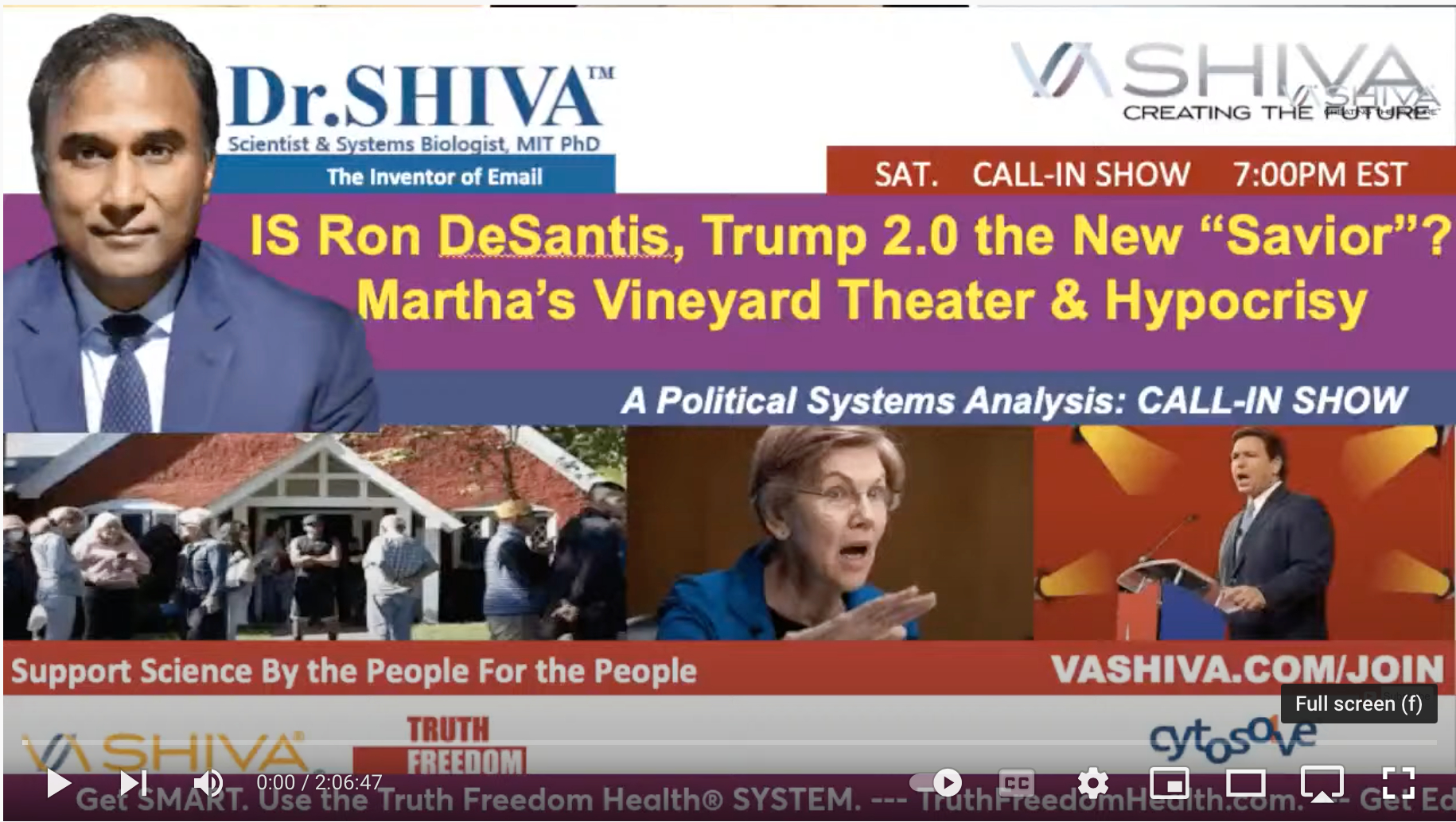 Dr.SHIVA CALL-IN: Ron DeSantis, Trump 2.0, the Next “Savior”? Martha’s Vineyard Theater & Hypocrisy