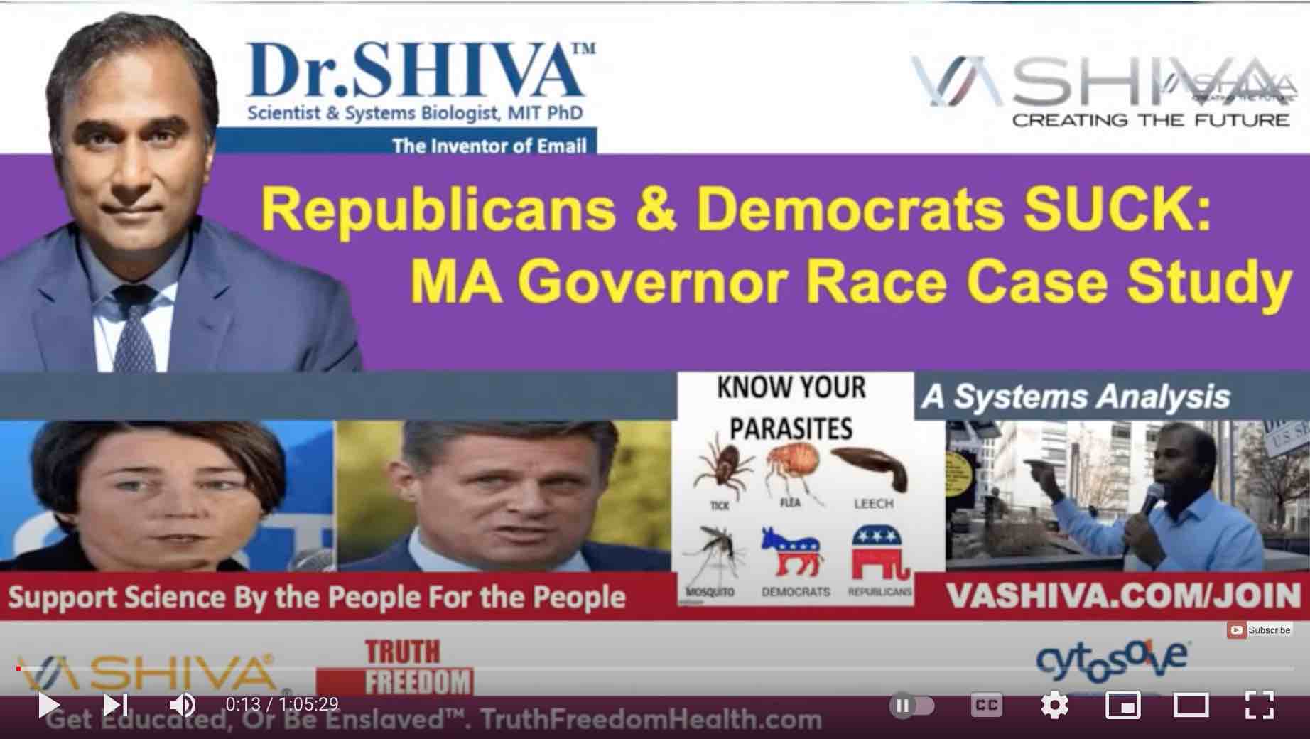 Dr.SHIVA LIVE: Republicans & Democrats SUCK: MA Governor Race Case Study