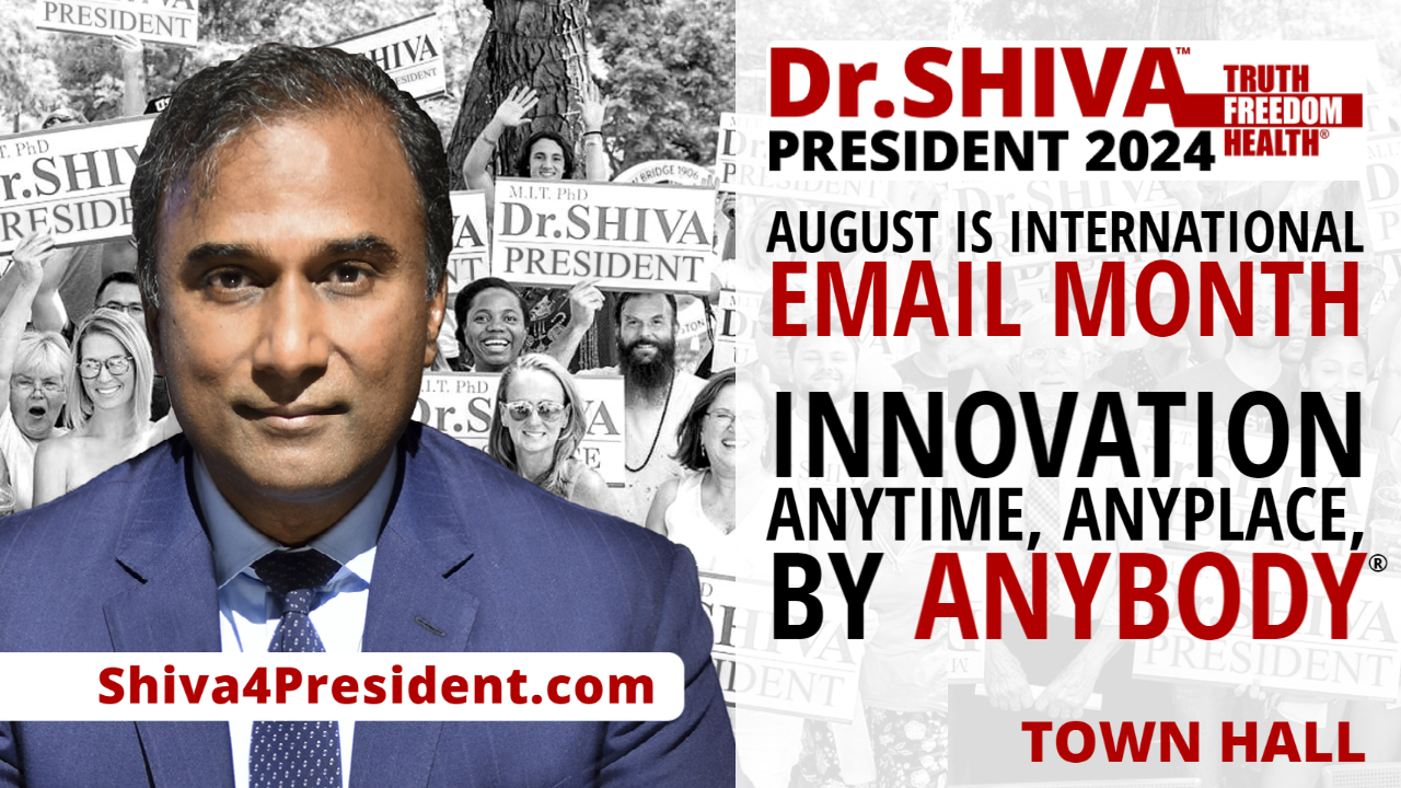 Dr.SHIVA™ TOWN HALL – August is International Email Month! Innovation Anytime, Anyplace, By Anybody®