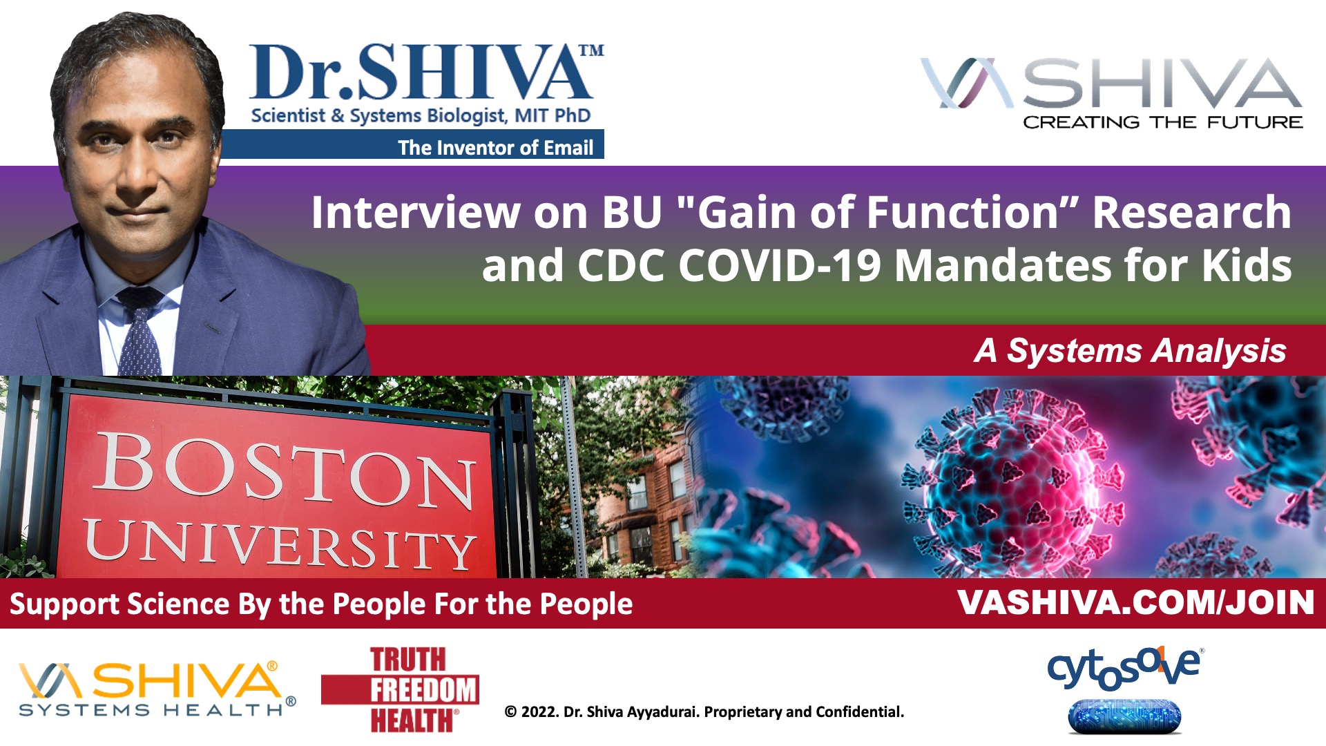 Dr.SHIVA LIVE: Interview on BU Gain of Function Research and CDC COVID-19 Mandates for Kids.