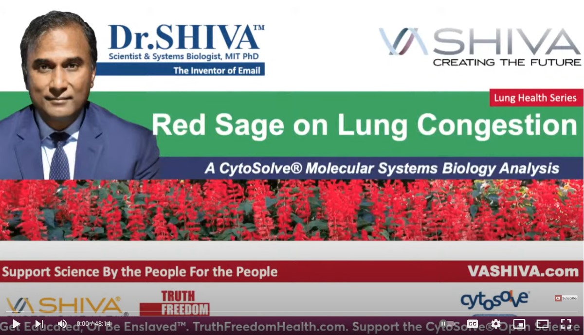 Dr.SHIVA LIVE: Red Sage and Lung Congestion. CytoSolve® Systems Analysis.